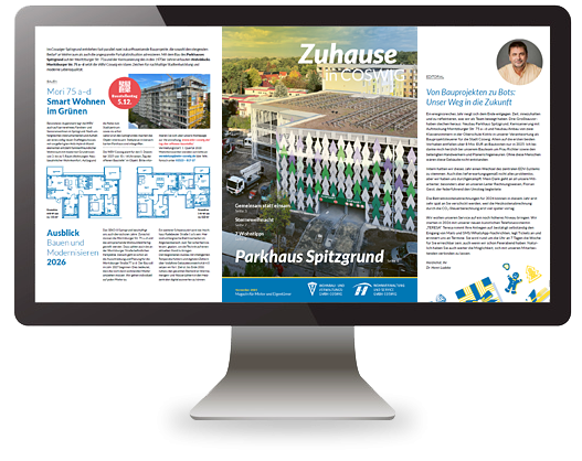 Cover der Mieterzeitung 11 2025 Thema Parkhaus Spitzgrund